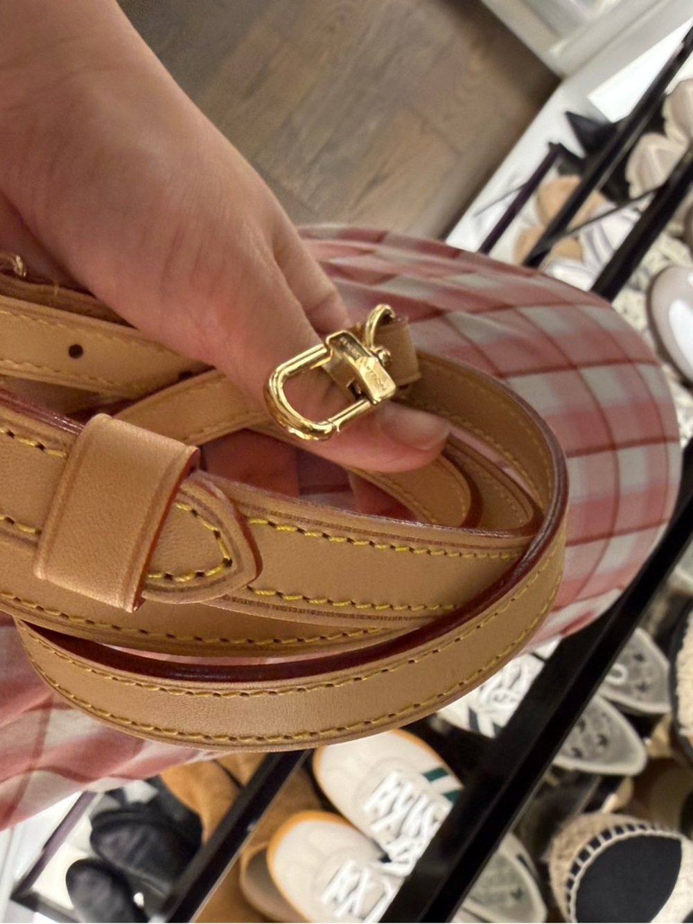 Louis Vuitton Cream, Tan, and Green Speedy 20 Bag - Picture 10 of 16